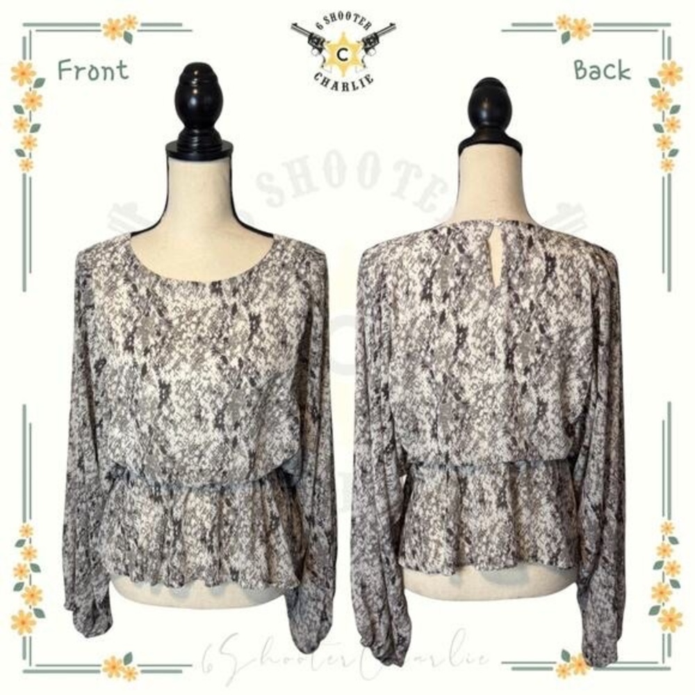 Newbury Kustom Snake Print Blouse - Black and White